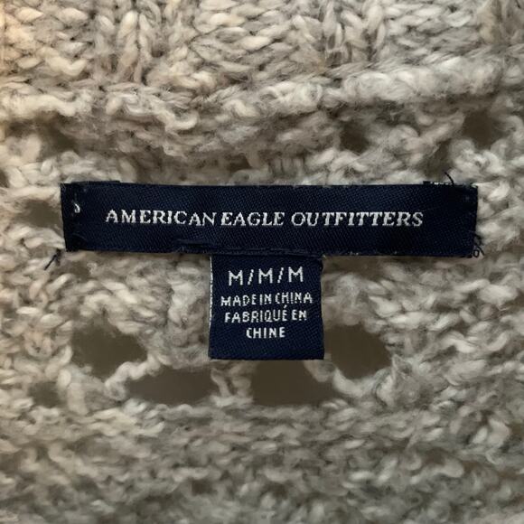 AE Outfitters Sweater Women's Size Medium Neutral Sands Outdoors Open Knit - Picture 3 of 6